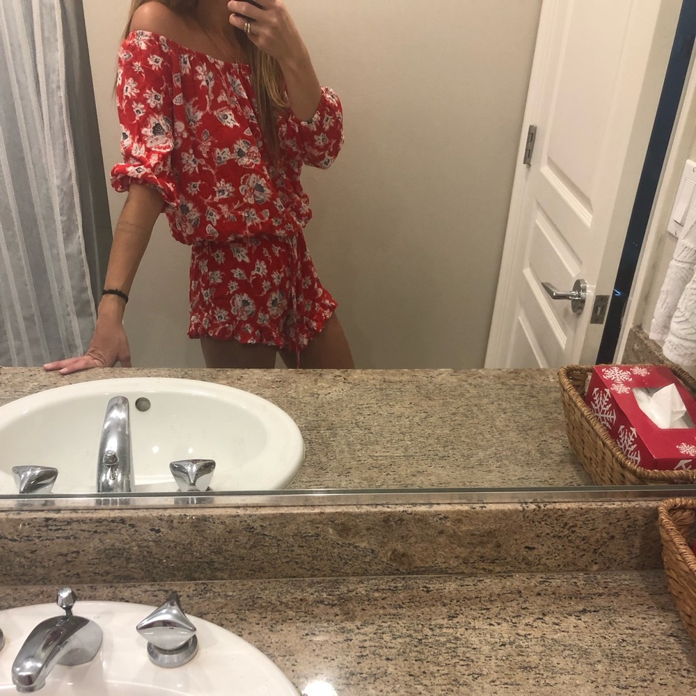 Adorable Red Faithfull The Brand Romper!